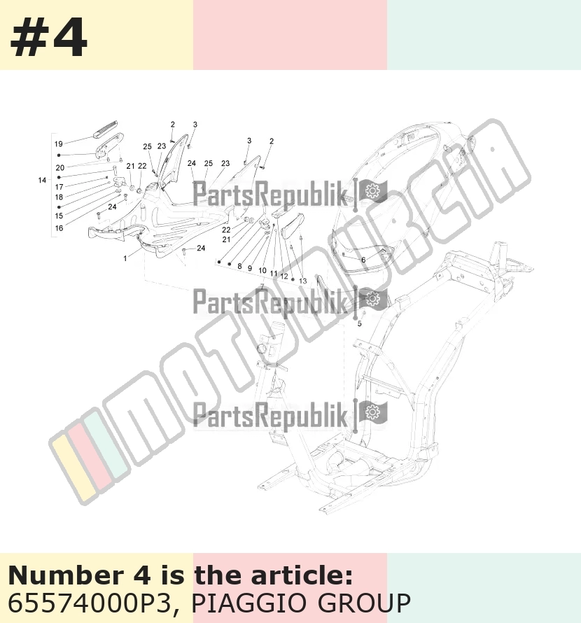 Trappe d'inspection, rose, Suffixe et code couleur Piaggio: P3_rose 577