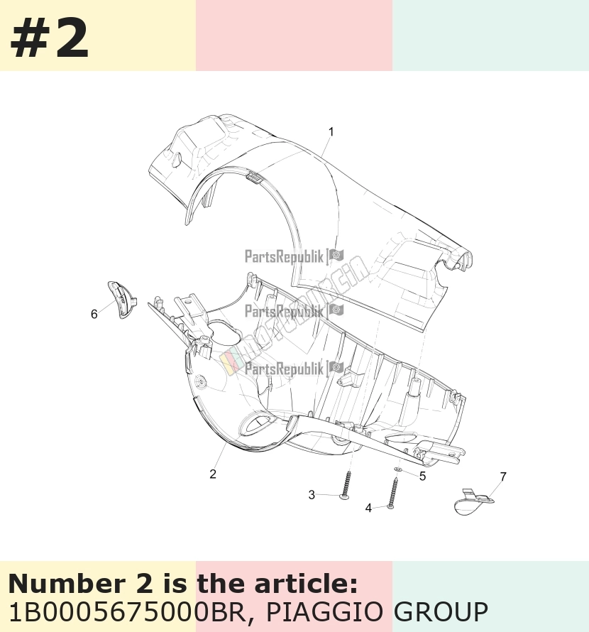 Revêtement guidon, bas, blanc, Suffixe et code couleur Piaggio: BR_blanc montebianco / innocenza / 544, (USA)