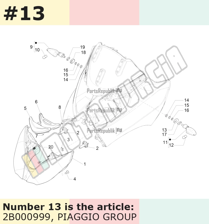 Bracket for indicators, front, right