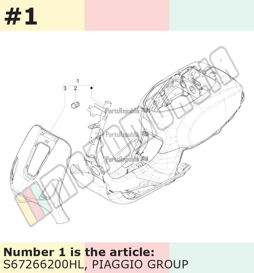 Châssis gris, Suffixe et code couleur Piaggio: HL_gris 700/C