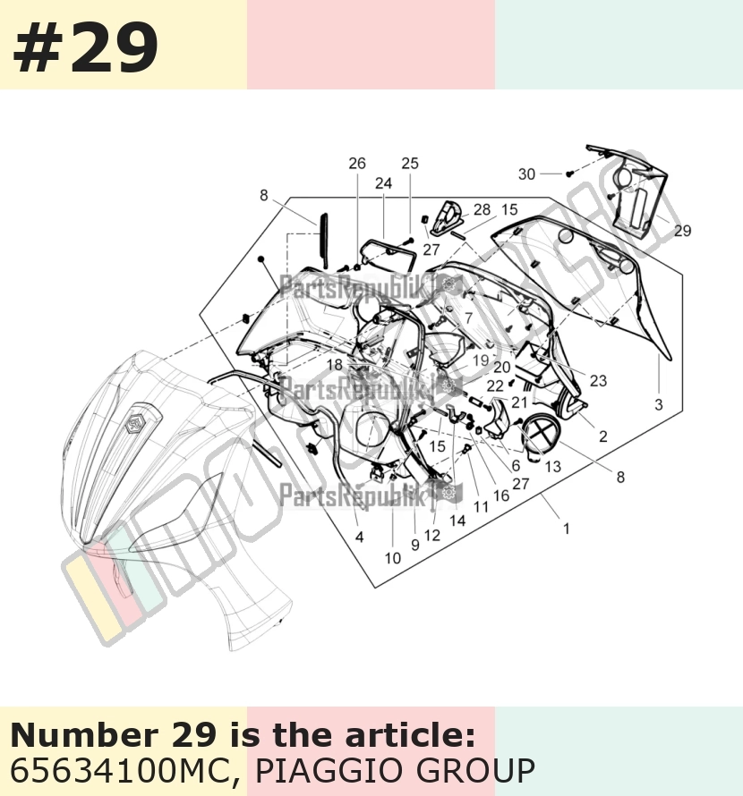 Couvercle, marron, Suffixe et code couleur Piaggio: MC_marron argilla 126/A