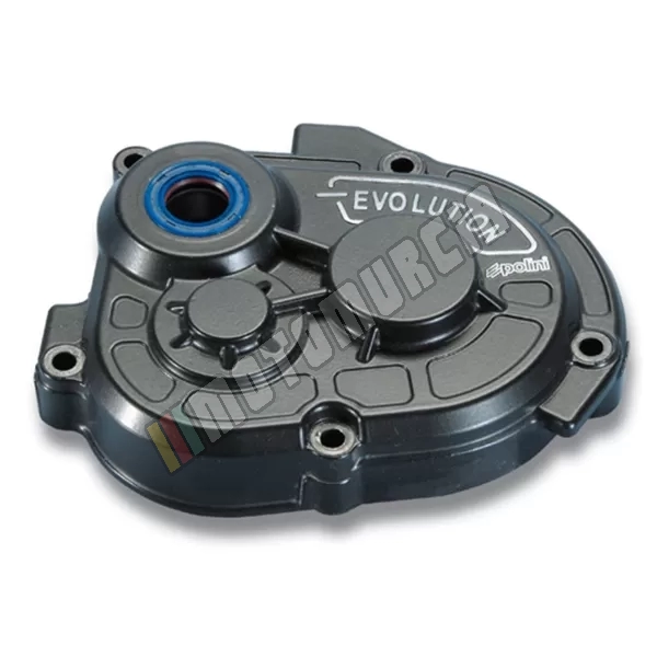 Couvercle d'engrenage, pour axe de Ø 16 mm, évolution, noir, type de moteur: piaggio