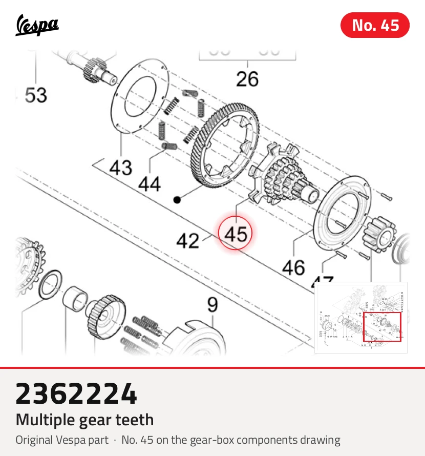 Vários dentes de engrenagem