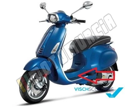 Plancher, bleu, Suffixe et code couleur Piaggio: DQ_bleu 261/A