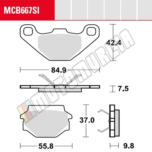 Bremsfutter Set MCB667SI, Sintermetaal, Homologated ECE R90,