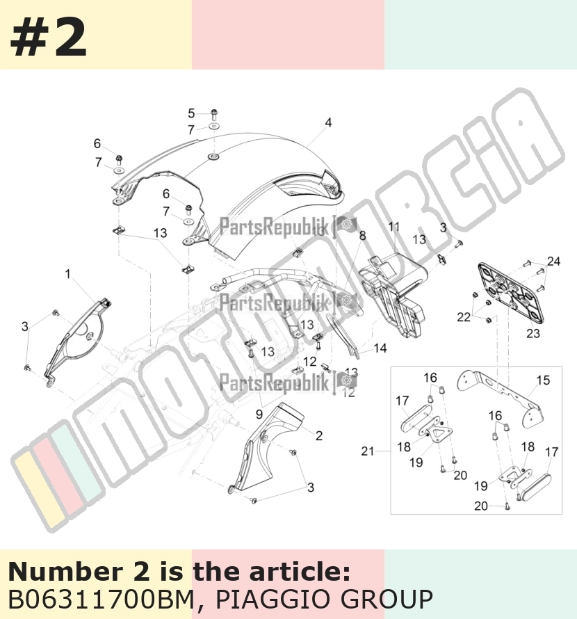 Cache/entourage/habillage, gauche, blanc, Suffixe et code couleur Piaggio: BM_blanc diamanté 525