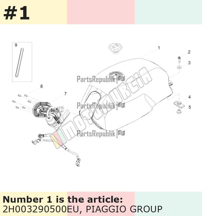 Benzintank silber, Suffix: EU_grigio pulsar 711/B, mit Dekor