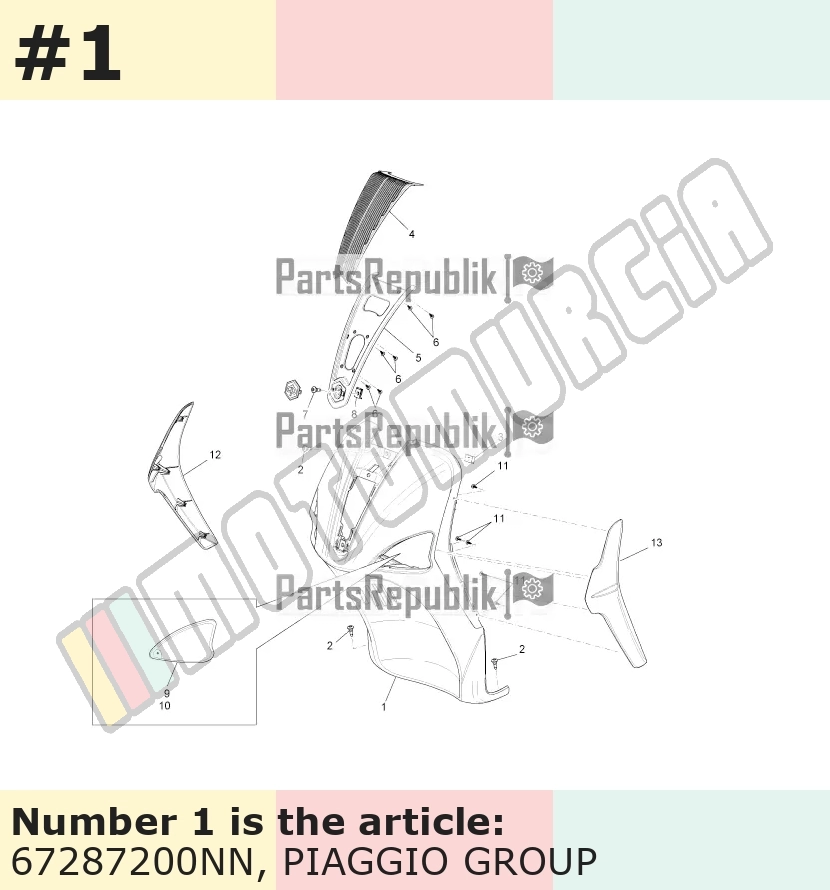 Face avant, noir, Suffixe et code couleur Piaggio: NN_noir universo 91/B