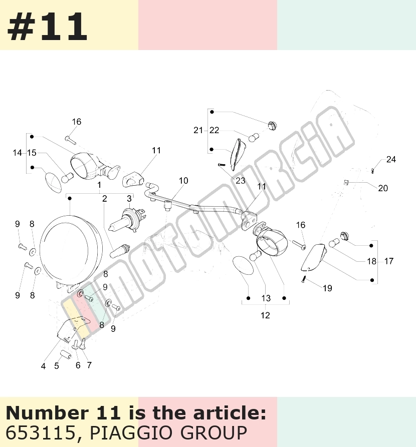 Bracket for indicators, front, NAFTA (North America)