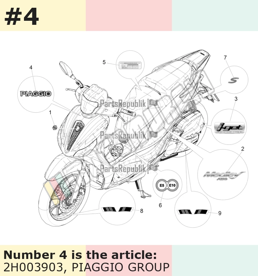 Inscription, Motif: Piaggio