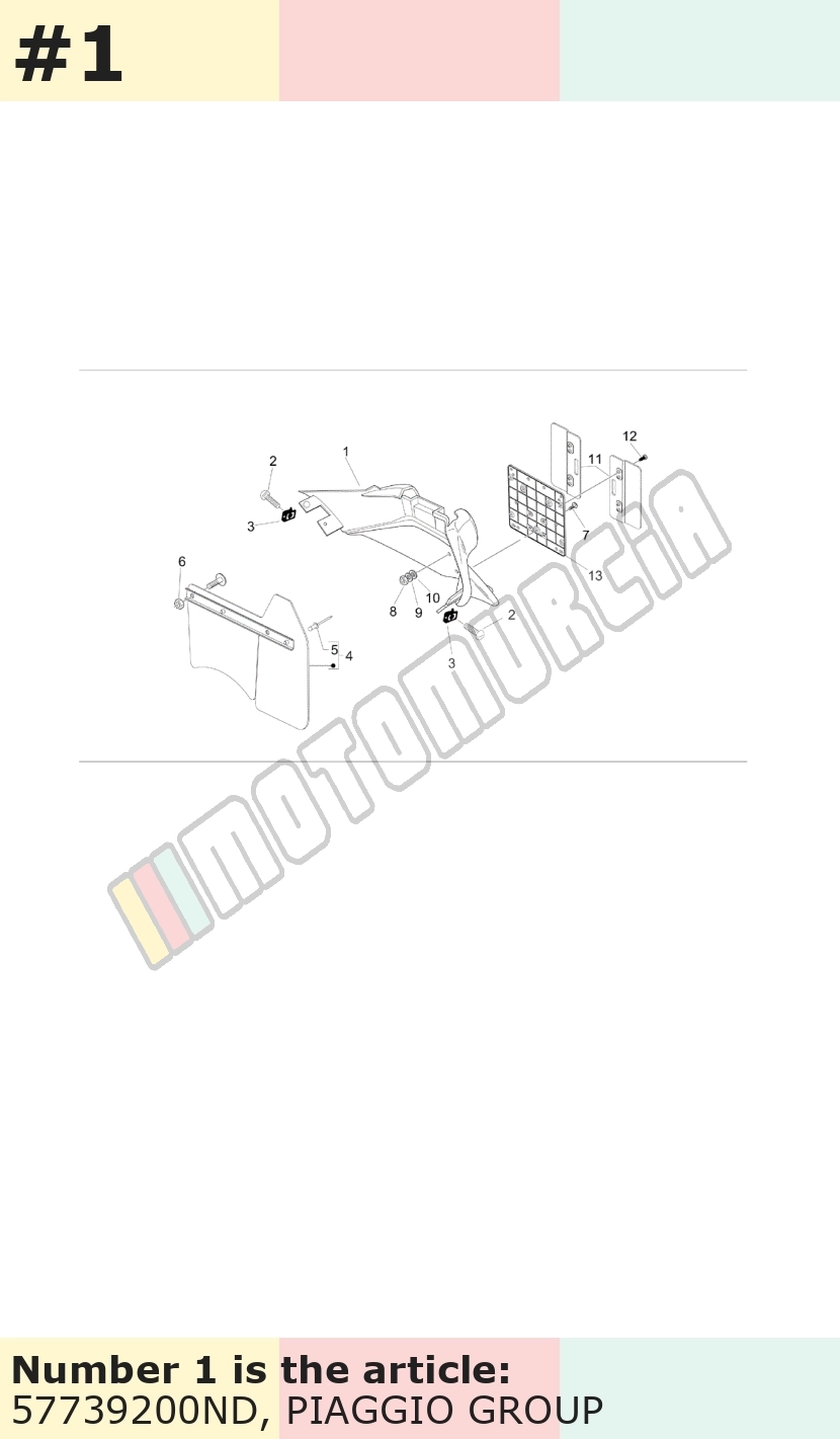 Support plaque d'immatriculation, noir, Suffixe et code couleur Piaggio: ND_noir graphite 79/A