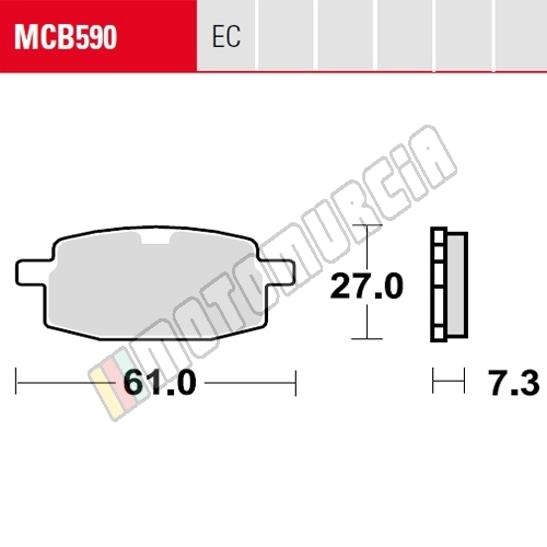 Ensemble de doublures de frein MCB590EC, Organic, Homologué ECE R90,