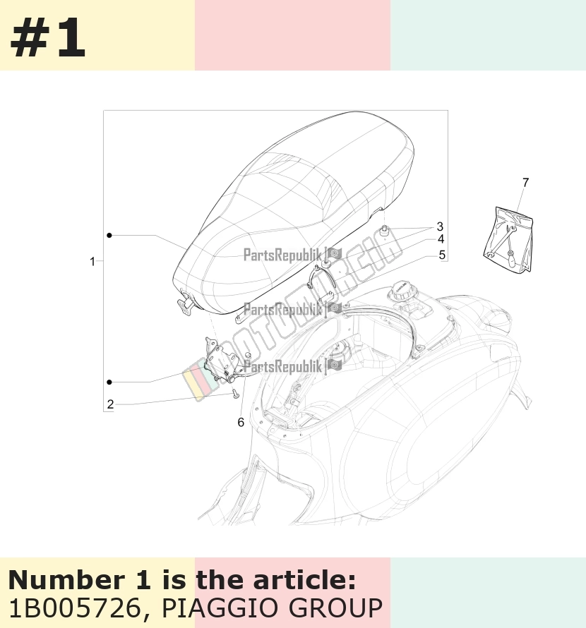 Seat piping: white Version with remote release, blue, Vespa Primavera/Sprint