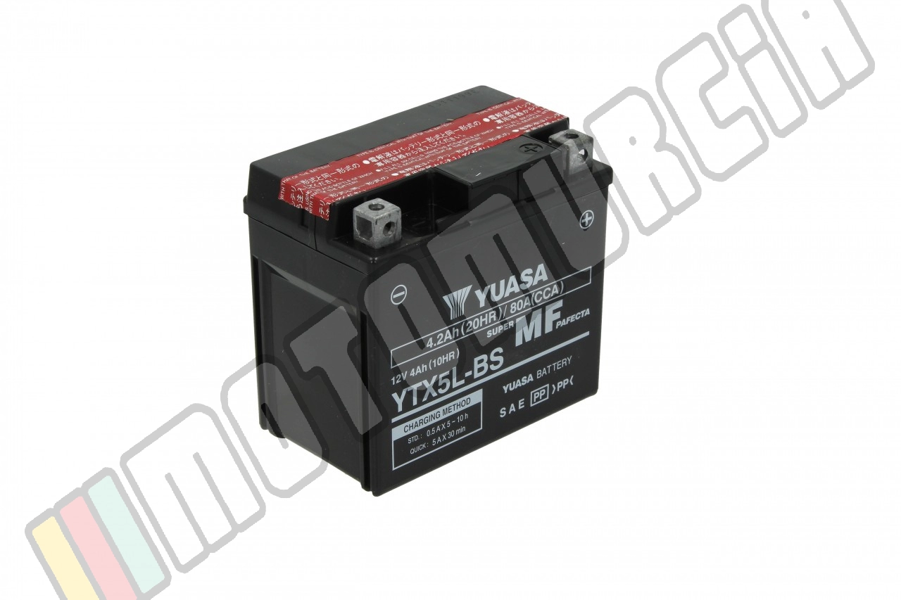 Batterie YTX5L-BS, 12 V, 4 A, wartungsfrei / MF, 113x70x105 mm