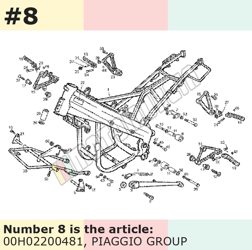 Bracket for frame, left, front