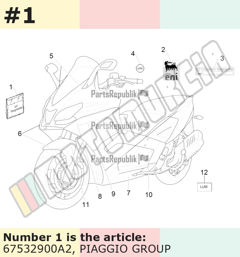 Kit de calcomanías, Motivo: 2012
