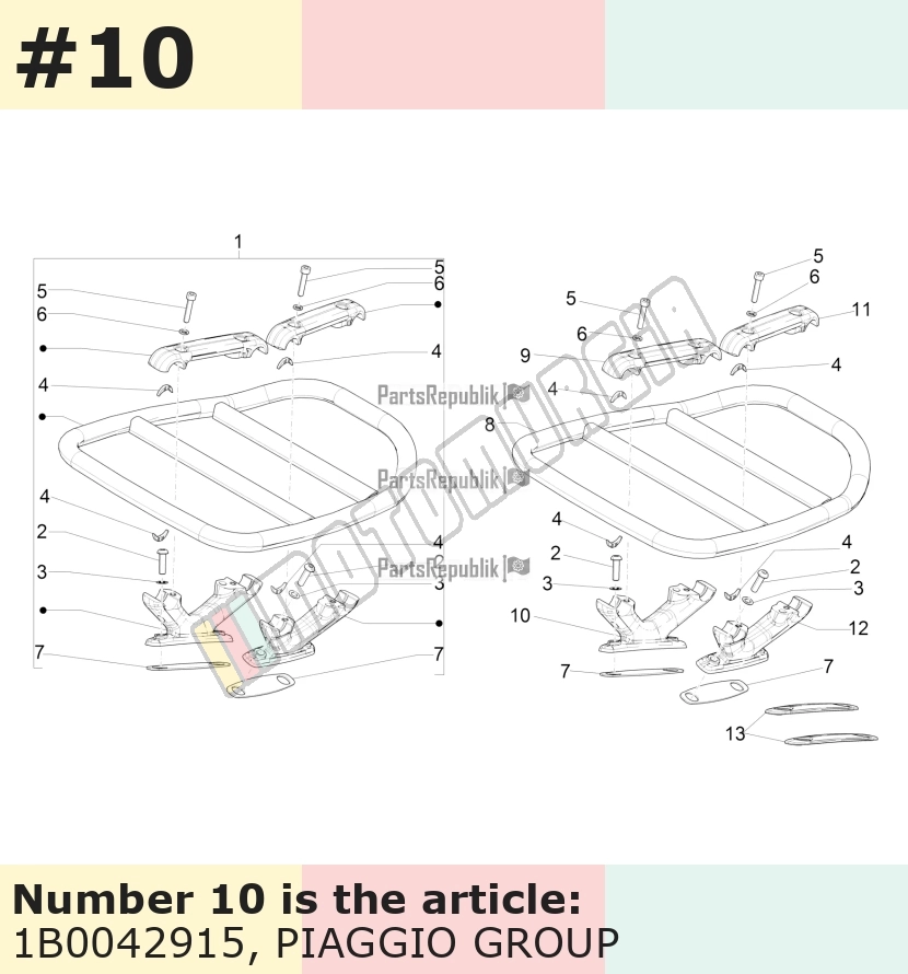 Bracket for luggage rack, bottom right