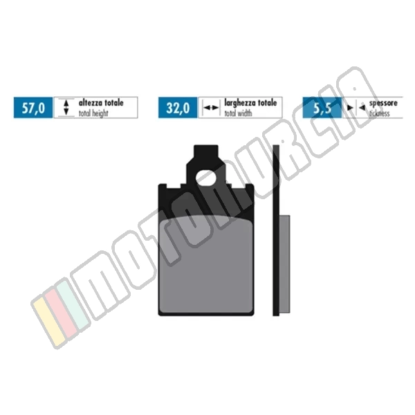 Brake lining set organic, E -certified,