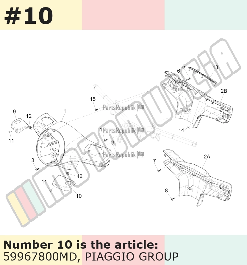 Couvercle, gauche, marron, Suffixe et code couleur Piaggio: MD_marron etna / creta senese /  129/A