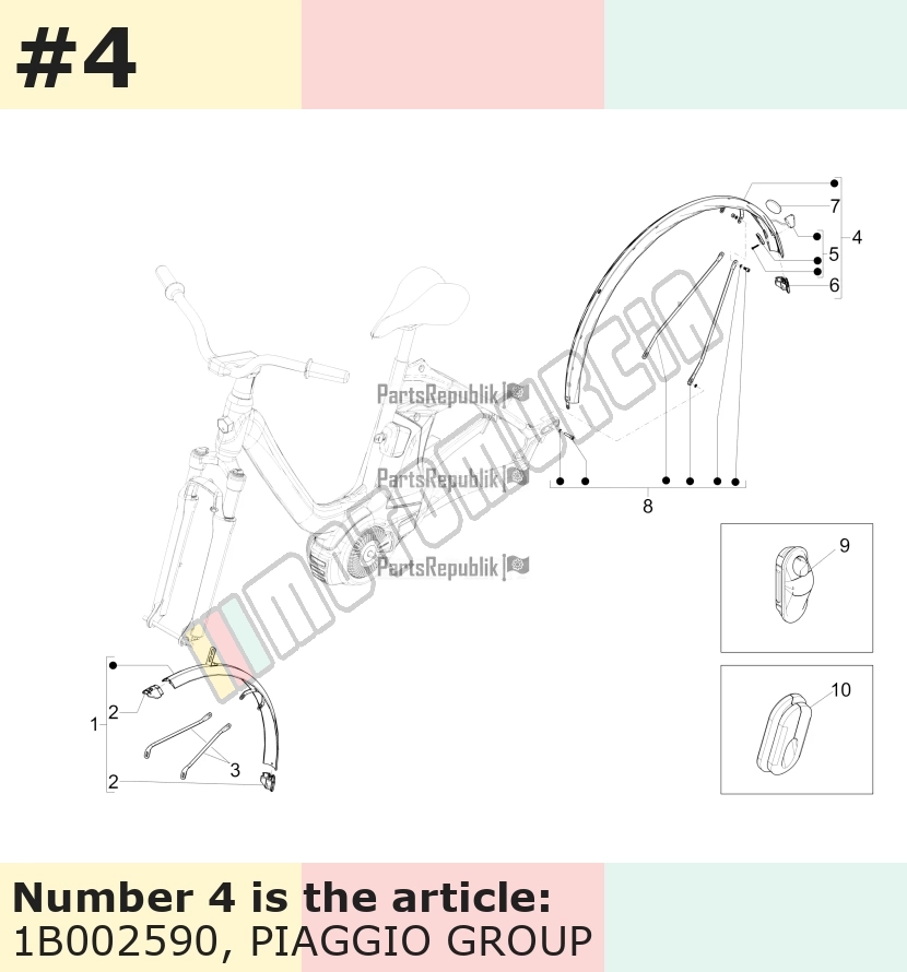 Mudguard rear, for frame height 47