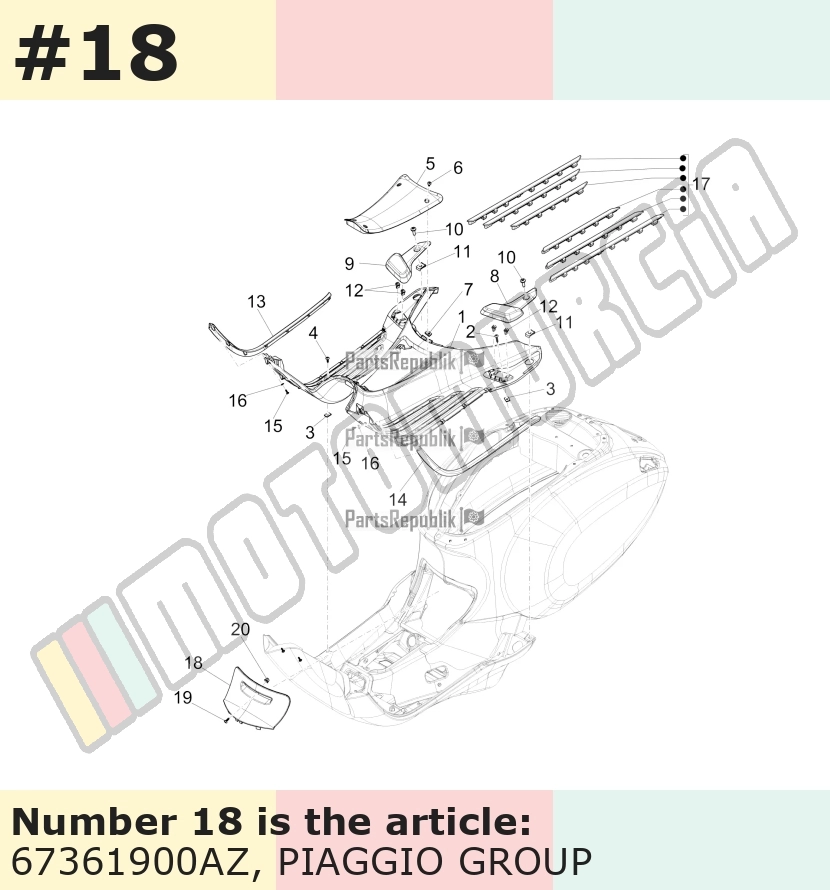 Trappe d'inspection, bleu, Suffixe et code couleur Piaggio: AZ_bleu 260/A