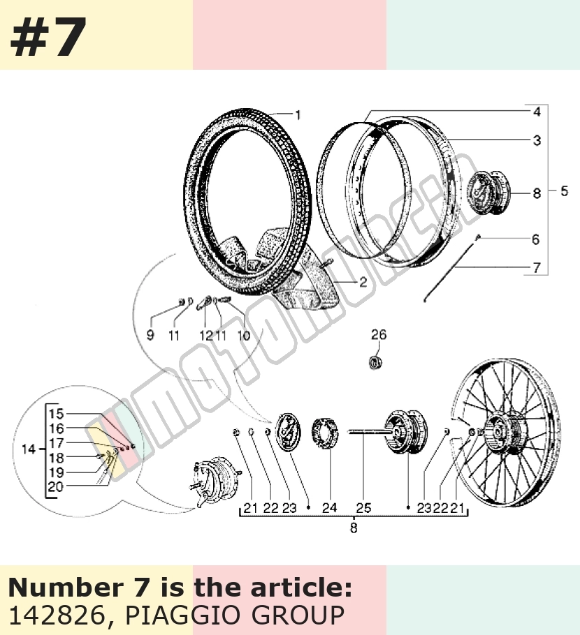 Spoke Front, longitud: 17,8 cm, espesor: 3,00 mm