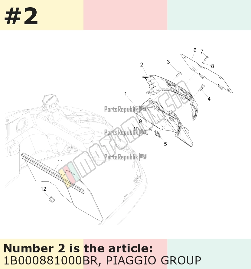 Cache/entourage/habillage, blanc, Suffixe et code couleur Piaggio: BR_blanc montebianco / innocenza / 544