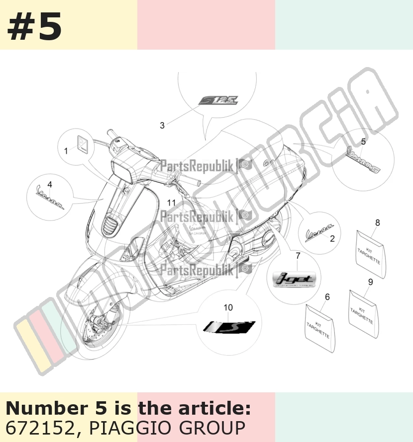 Schriftzug, Motiv: Vespa S, (VNM)