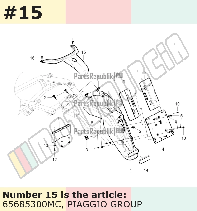 Cache/entourage/habillage, marron, Suffixe et code couleur Piaggio: MC_marron argilla 126/A