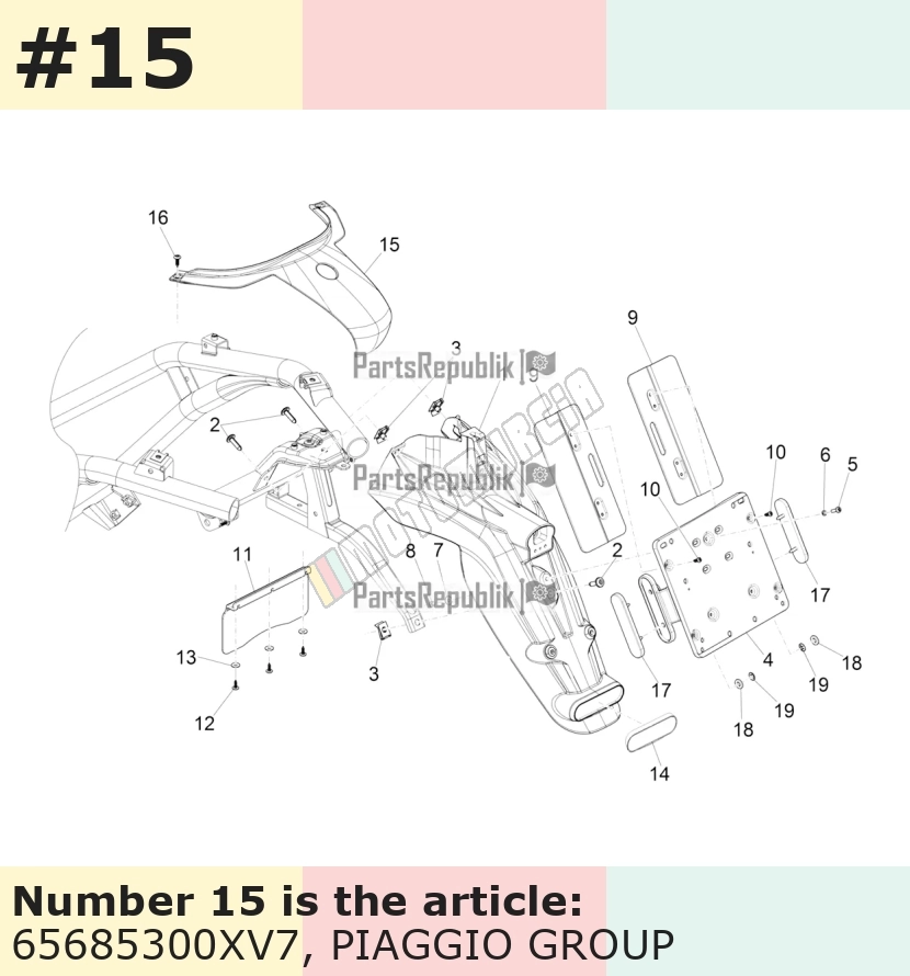Cache/entourage/habillage, vert, Suffixe et code couleur Piaggio: XV6_vert militaire 333/A