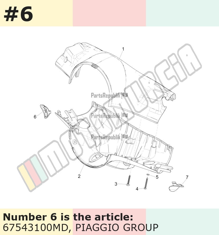 Couvercle, droit, marron, Suffixe et code couleur Piaggio: MD_marron etna / creta senese /  129/A