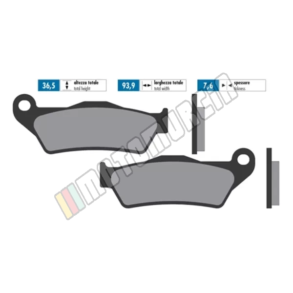 Brake lining set Sintermetaal, E -certified,