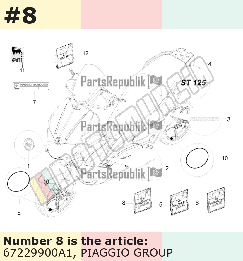 Autocollant, Motif: ST 125