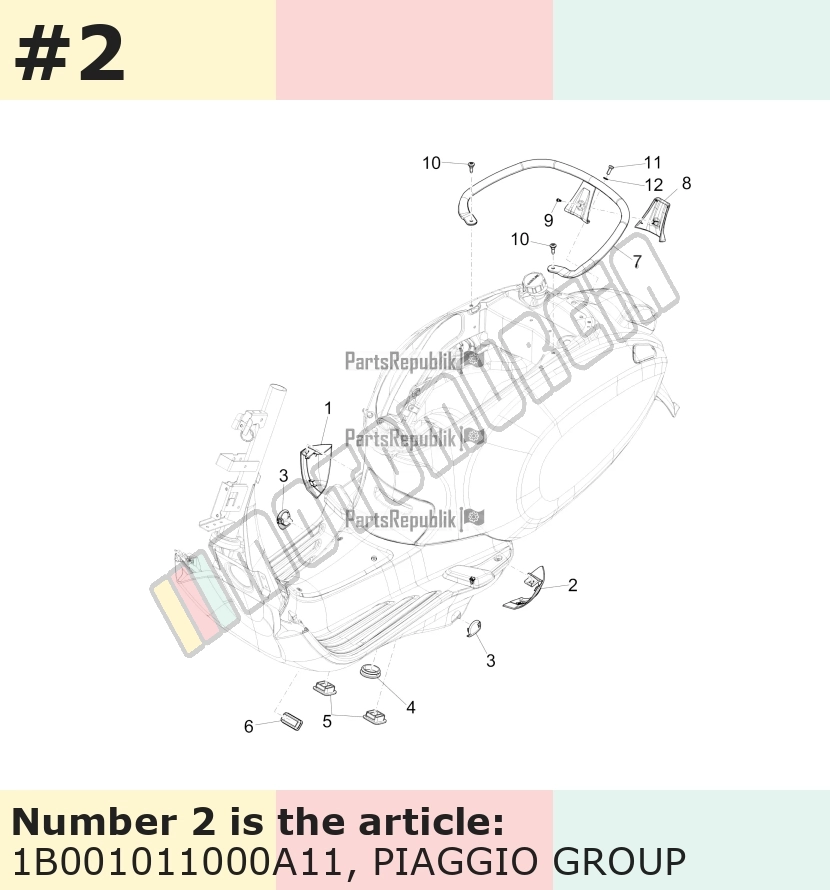 Couvercle, gauche, orange, Suffixe et code couleur Piaggio: A11_orange brick/orange impulsivo