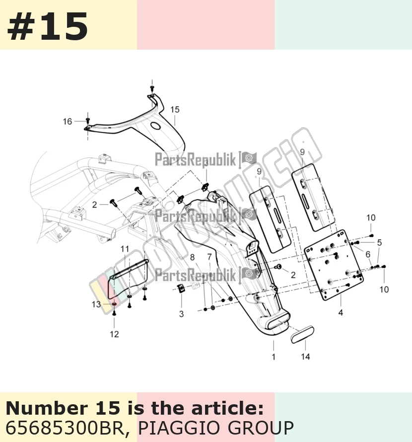 Cache/entourage/habillage, blanc, Suffixe et code couleur Piaggio: BR_blanc montebianco / innocenza / 544