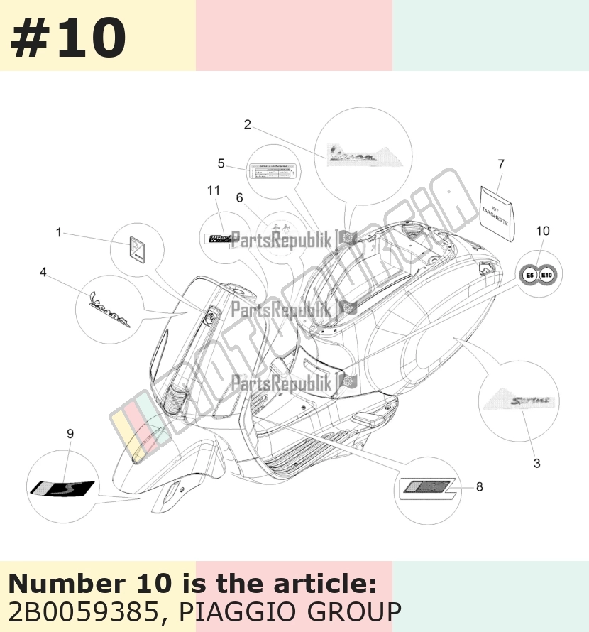 Autocollant, Motif: E5/E10