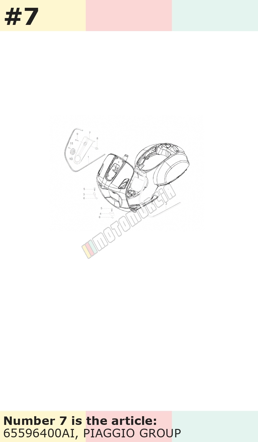 Cascade, sans grille (grille: 655965) orange, Suffixe et code couleur Piaggio: AI_taormina 938/A