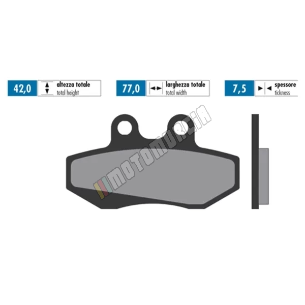 Brake lining set organic, E -certified,
