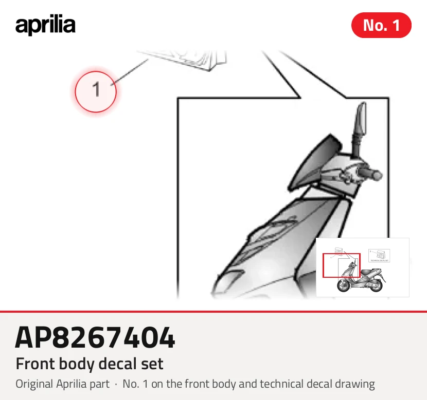 Conjunto de decalque frontal do corpo