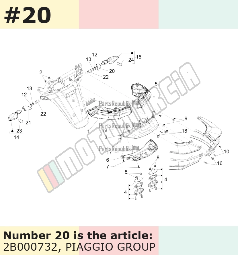 Bracket for indicators, rear, right