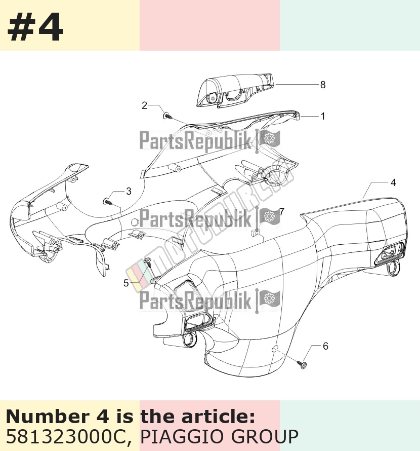 Lenkerverkleidung, hinten, schwarz, eingefärbt