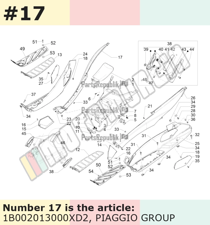 Revêtement, droit, bleu, Suffixe et code couleur Piaggio: XD2_bleu planète 233/A