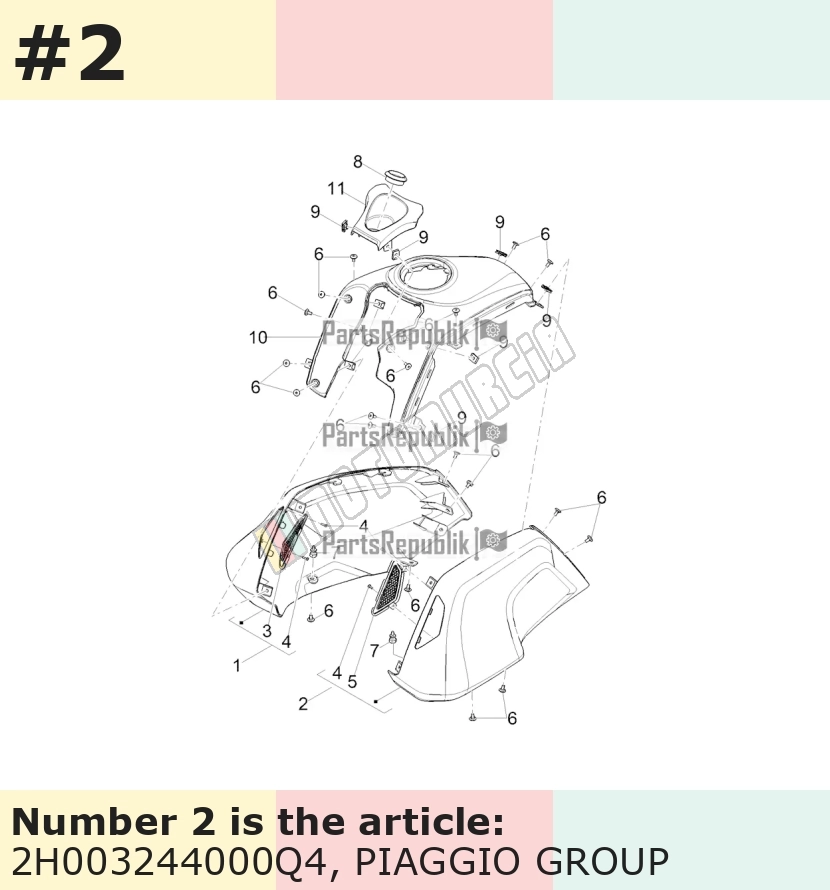 Couvercle pour réservoir, gauche, blanc, Suffixe et code couleur Piaggio: Q4_blanc 505/A