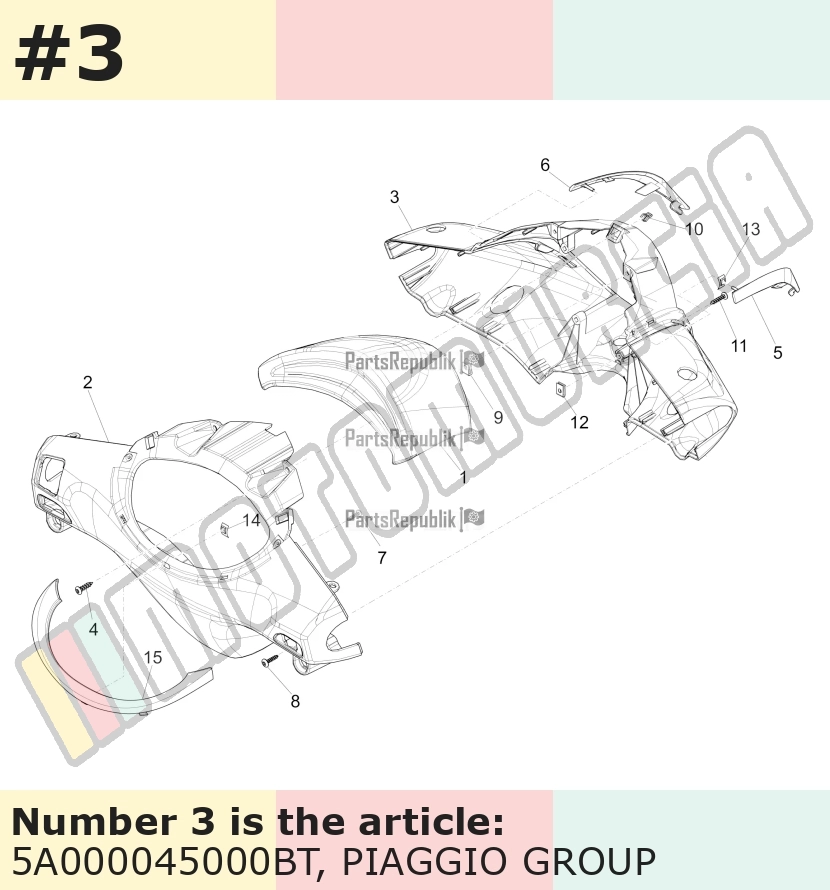 Revêtement guidon, avant, blanc, Suffixe et code couleur Piaggio: BT_blanc perle 566, (USA)