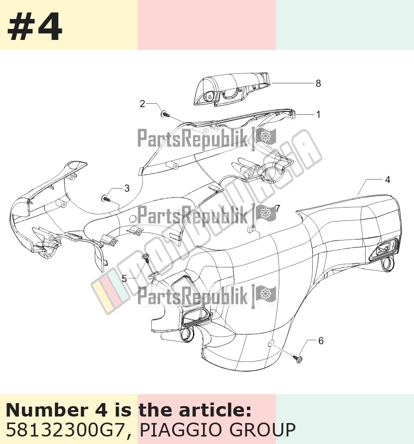 Lenkerverkleidung, hinten, grau, Suffix: G7_grau scuro 529