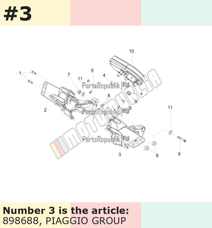 Bracket for cockpit instruments, left