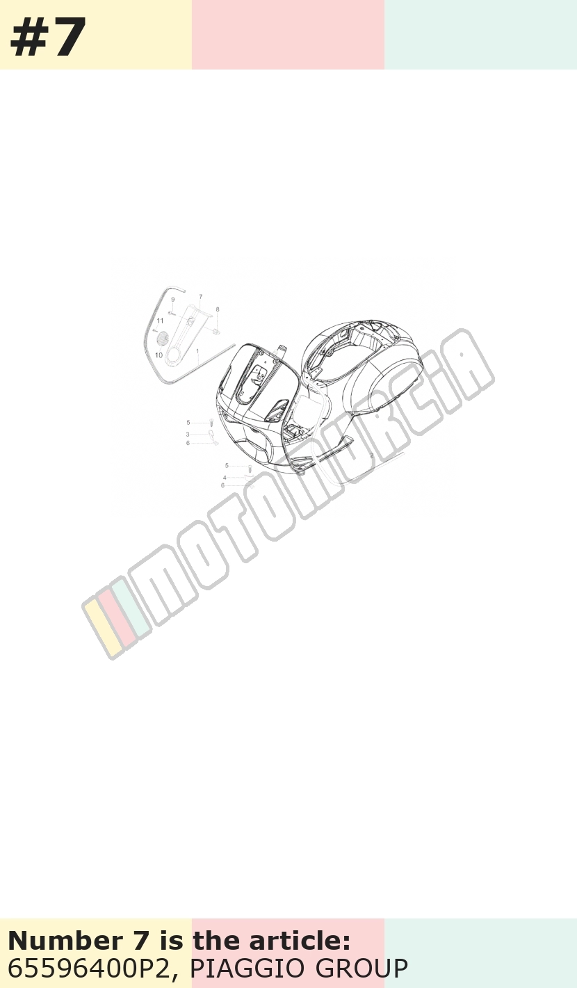 Cascade, sans grille (grille: 655965) rose vif, Suffixe et code couleur Piaggio: P2_rose vif 567