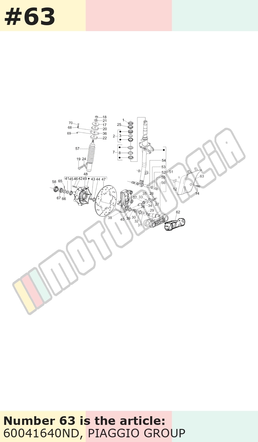 Couvercle bras de suspension, noir, Suffixe et code couleur Piaggio: ND_noir graphite 79/A