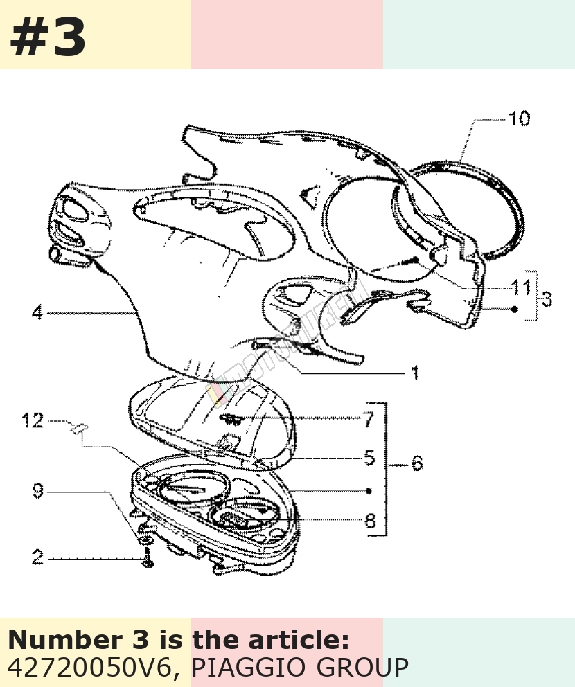 Revêtement guidon, avant, vert, Suffixe et code couleur Piaggio: V6_dorian vert 363