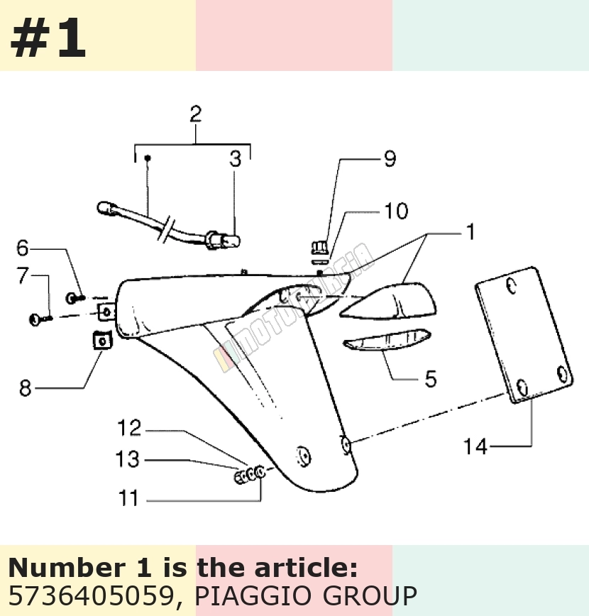 Support plaque d'immatriculation, marron, Suffixe et code couleur Piaggio: 59_tabac 131